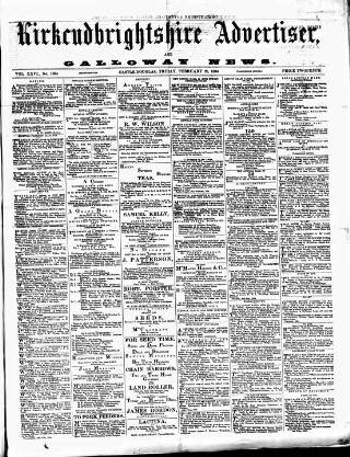 cover page of Galloway News and Kirkcudbrightshire Advertiser published on February 29, 1884