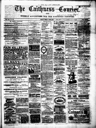 cover page of Caithness Courier published on June 2, 1882