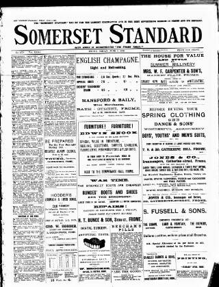 cover page of Somerset Standard published on June 2, 1916
