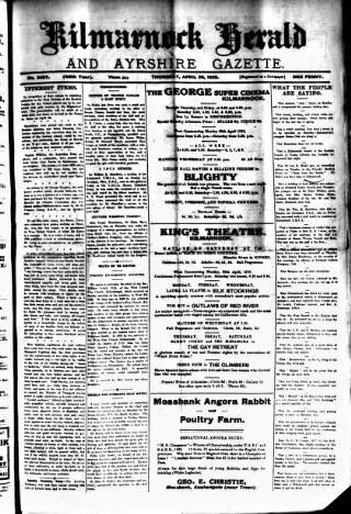 cover page of Kilmarnock Herald and North Ayrshire Gazette published on April 26, 1928