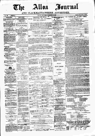 cover page of Alloa Journal published on March 28, 1863