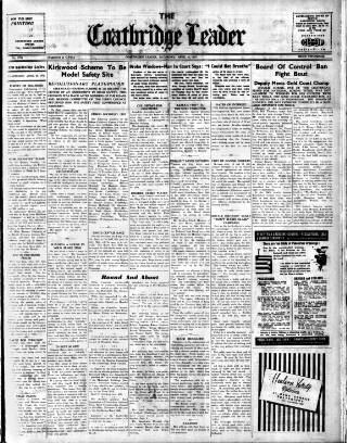 cover page of Coatbridge Leader published on April 26, 1952
