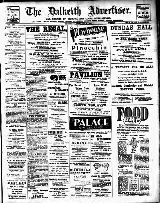 cover page of Dalkeith Advertiser published on February 27, 1941