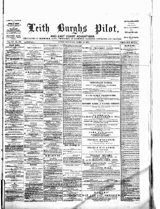 cover page of Leith Burghs Pilot published on April 19, 1879