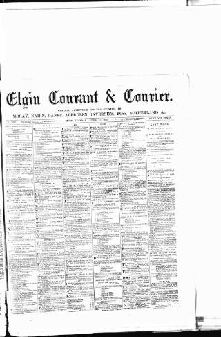cover page of Elgin Courant, and Morayshire Advertiser published on April 24, 1883