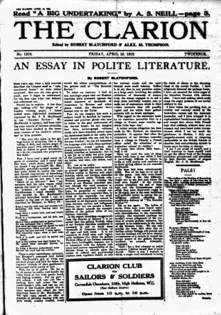 cover page of Clarion published on April 19, 1918