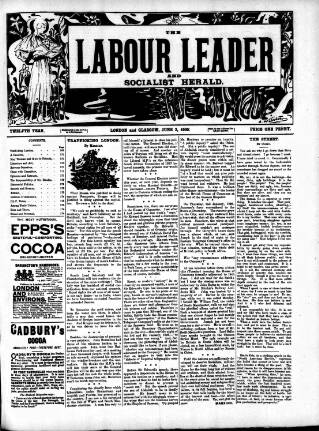 cover page of Labour Leader published on June 2, 1900