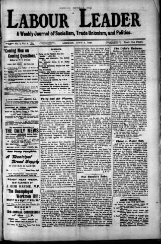 cover page of Labour Leader published on June 2, 1905