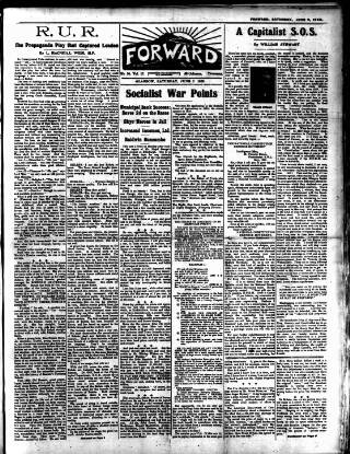 cover page of Forward (Glasgow) published on June 2, 1923