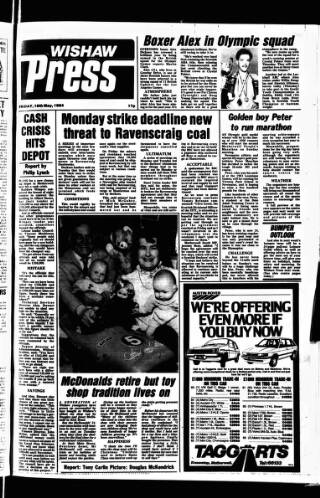 cover page of Wishaw Press published on May 18, 1984