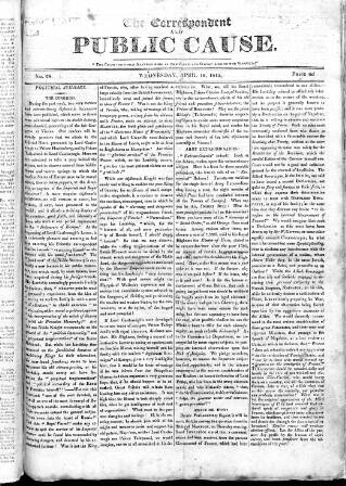 cover page of Public Cause published on April 19, 1815