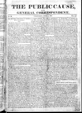cover page of Public Cause published on June 12, 1816