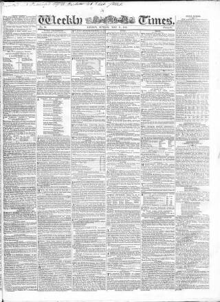 cover page of Weekly Times (London) published on May 11, 1828