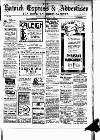cover page of Hawick Express published on June 2, 1916
