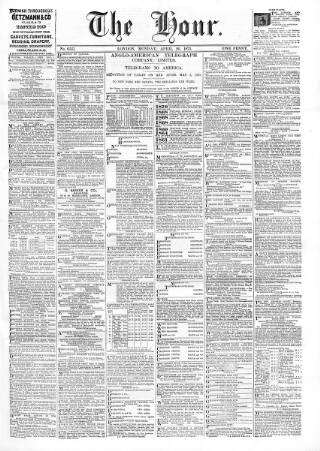 cover page of Hour published on April 26, 1875