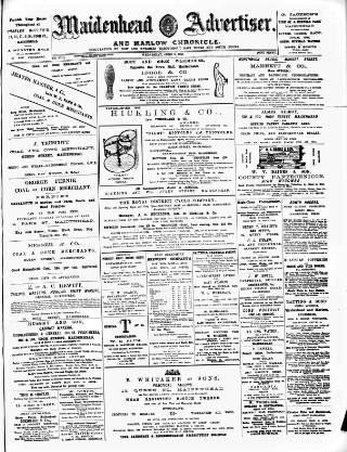 cover page of Maidenhead Advertiser published on June 2, 1886