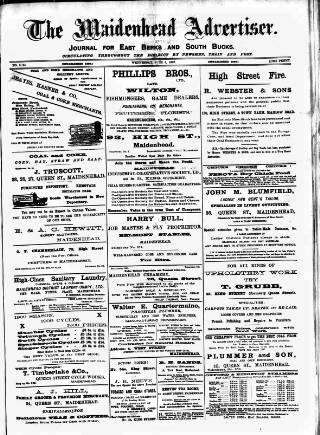 cover page of Maidenhead Advertiser published on June 2, 1909