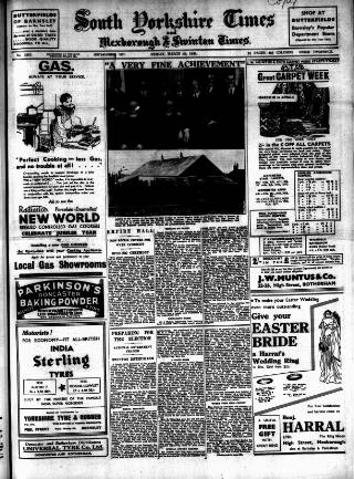 cover page of South Yorkshire Times and Mexborough & Swinton Times published on March 29, 1935
