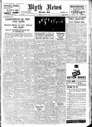 cover page of Blyth News published on May 25, 1942