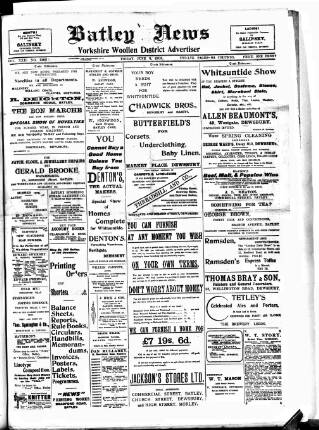 cover page of Batley News published on June 2, 1905