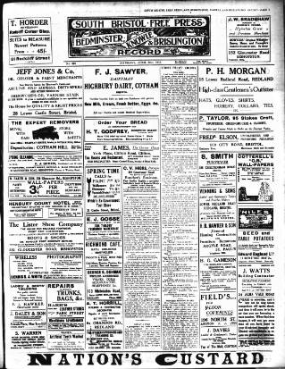cover page of South Bristol Free Press and Bedminster, Knowle & Brislington Record published on April 25, 1925