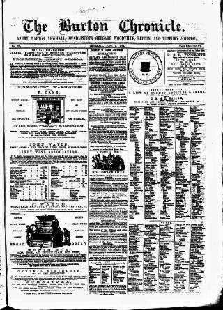 cover page of Burton Chronicle published on June 2, 1864
