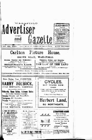 cover page of Wakefield Advertiser & Gazette published on June 4, 1918