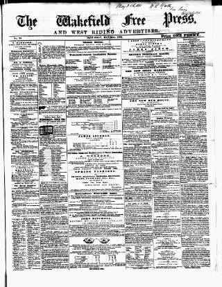cover page of Wakefield Free Press published on May 25, 1861