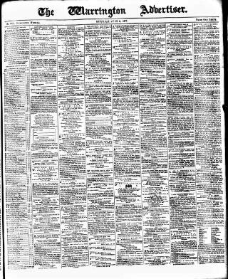 cover page of Warrington Advertiser published on June 2, 1877