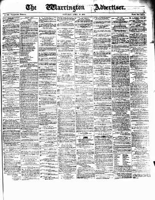 cover page of Warrington Advertiser published on April 19, 1879