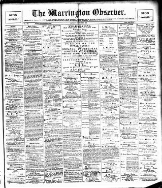 cover page of Warrington Observer published on November 9, 1889