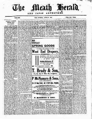 cover page of Meath Herald and Cavan Advertiser published on April 26, 1924