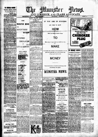 cover page of Munster News published on December 4, 1926
