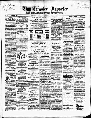 cover page of Leinster Reporter published on April 26, 1859
