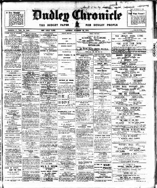 cover page of Dudley Chronicle published on November 28, 1914