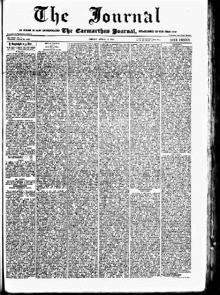 cover page of Carmarthen Journal published on April 19, 1889