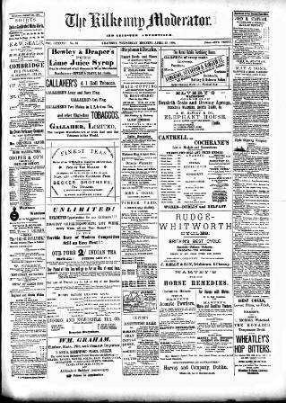 cover page of Kilkenny Moderator published on April 25, 1900