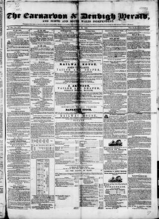 cover page of Caernarvon & Denbigh Herald published on April 25, 1846