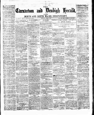 cover page of Caernarvon & Denbigh Herald published on June 2, 1877
