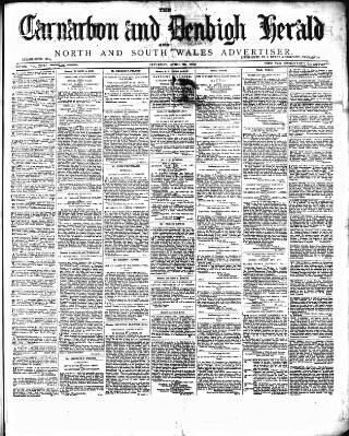 cover page of Caernarvon & Denbigh Herald published on April 26, 1879