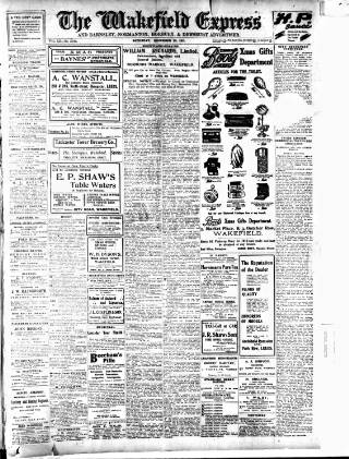 cover page of Wakefield Express published on December 23, 1911