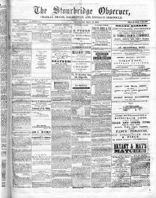 cover page of Cradley Heath & Stourbridge Observer published on May 19, 1883