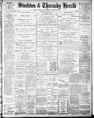 cover page of Stockton Herald, South Durham and Cleveland Advertiser published on April 23, 1898