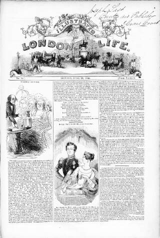 cover page of Illustrated London Life published on June 18, 1843