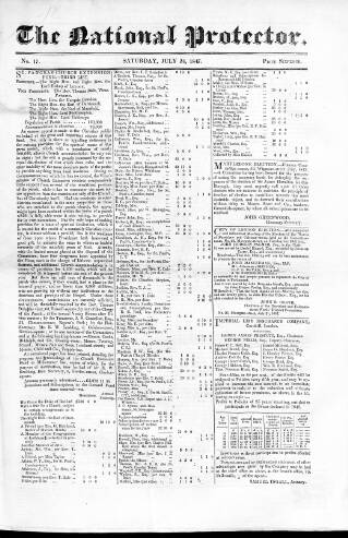 cover page of National Protector published on July 24, 1847