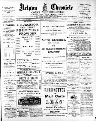 cover page of Nelson Chronicle, Colne Observer and Clitheroe Division News published on May 25, 1894