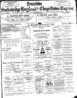 cover page of Penistone, Stocksbridge and Hoyland Express published on April 28, 1899