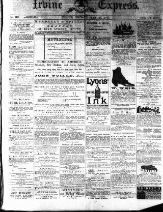 cover page of Irvine Express published on May 25, 1883