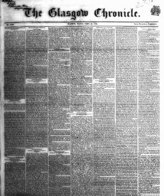 cover page of Glasgow Chronicle published on April 26, 1844