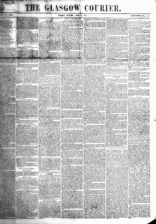 cover page of Glasgow Courier published on June 2, 1857